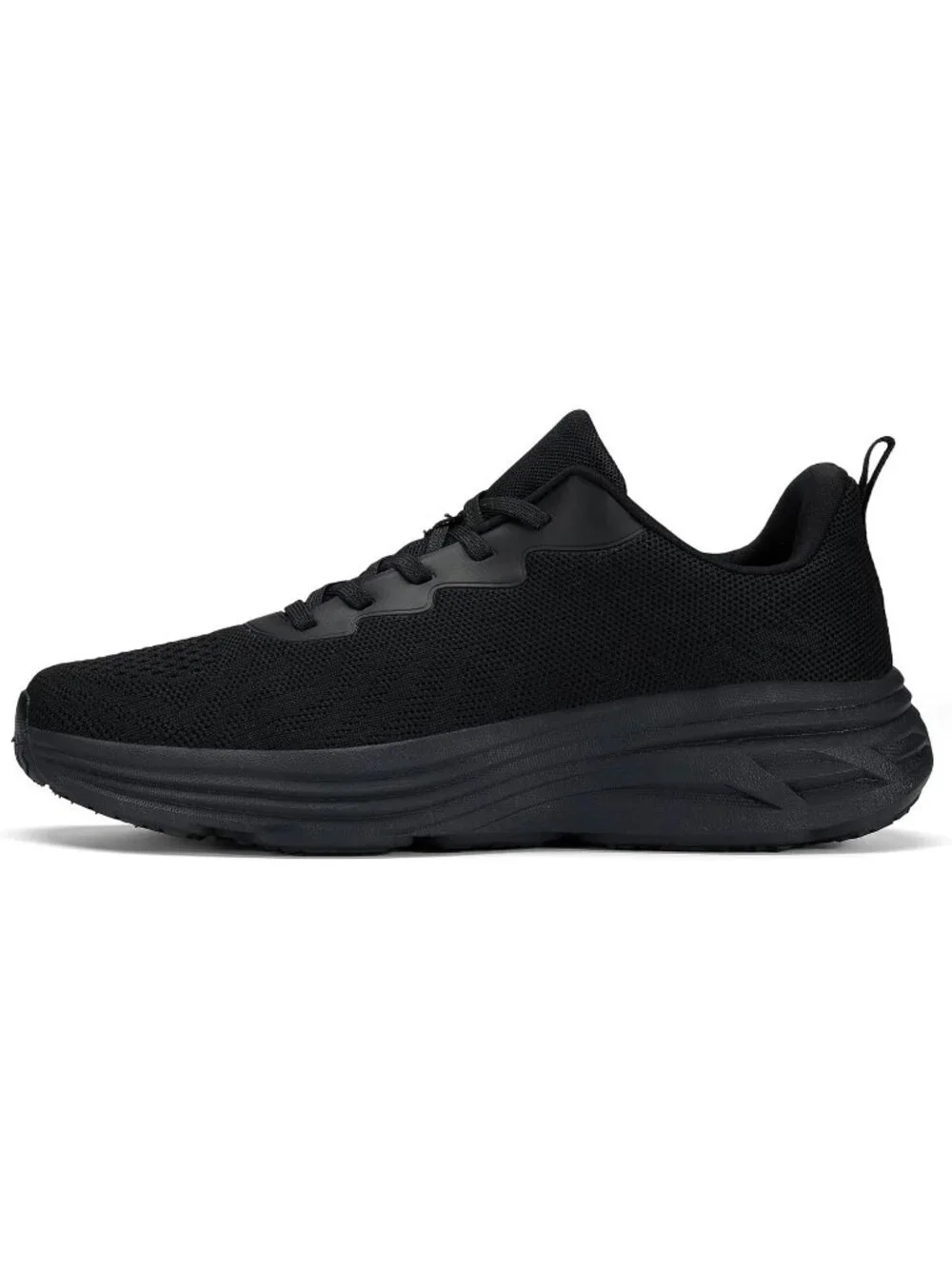 Men's All Black Running Shoes Lightweight Breathable Shoes Non Slip Sneakers